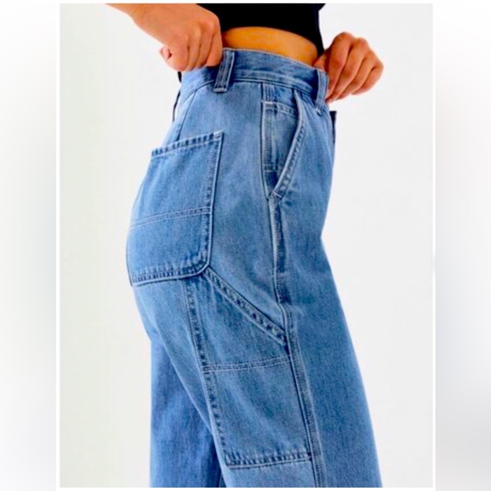 PacSun Mid Blue Carpenter Mom Jeans Size 26